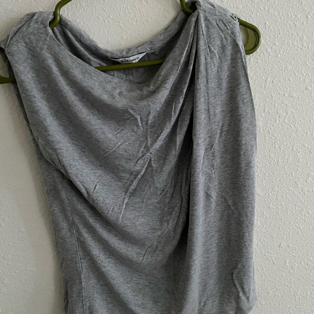 LK Bennett Dunham top in Heather Gray